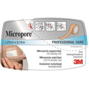 Micropore Kirurgisk Tape Brun 1,25 cm x 9,14 m 1 stk produktbilde