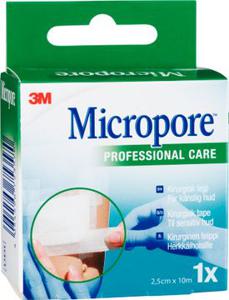 Micropore kirurgtejp vit refill 10 m x 2,5 cm 1 st produkt bild