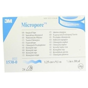 MICROPORE Vliespfl.1,25cmx9,1m weiß 1530-0 Produktbild