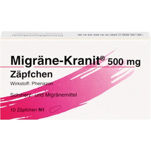 MIGRÄNE KRANIT 500 mg Zäpfchen Produktbild