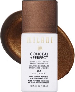 Milani Conceal + Perfect Sun Kissed Liquid Bronzing Drops Dark 130 produktbilde