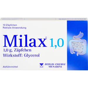 MILAX 1,0 Suppositorien Produktbild