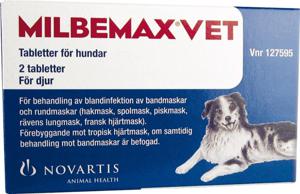 Milbemax vet. för hundar, tablett 2 st