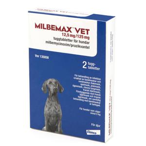 Milbemax vet., tuggtablett 12,5 mg/125 mg 2 st produkt bild