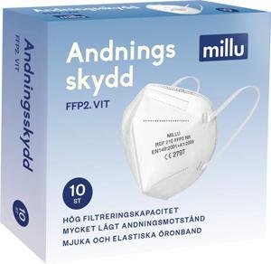 Millu Andningsskydd FFP2 10 st Vit produkt bild