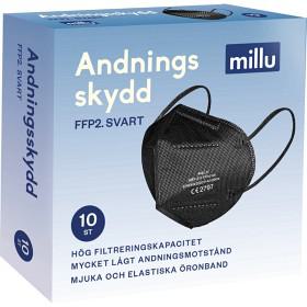 Millu Andningsskydd FFP2 Svart 10 st produkt bild