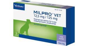Milpro Vet 12,5 mg/125 mg Filmdragerade Tabletter för Hundar 2 st produkt bild