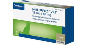 Milpro Vet 16 mg/40 mg Filmdragerade Tabletter för Katter 2 st produkt bild