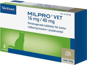 Milpro vet, filmdragerad tablett 16 mg/40 mg, 4 st produkt bild