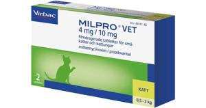 Milpro Vet 4 mg/10 mg Filmdragerade Tabletter för Små Katter & Kattungar 2 st produkt bild