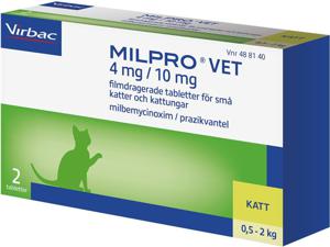 Milpro vet, filmdragerad tablett 4 mg/10 mg, 2 st produkt bild