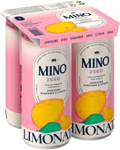 Mino Limonata Jordgubb Rabarber Zero 4 x 33 cl produkt bild