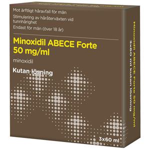 Minoxidil ABECE Forte Kutan lösning 50mg/ml Flaska, 3x60ml produkt bild