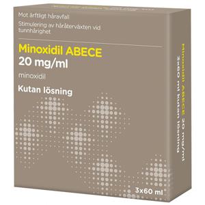 Minoxidil ABECE Kutan lösning 20mg/ml Flaska, 3x60ml produkt bild