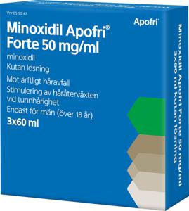 Minoxidil Apofri Forte, kutan lösning 50 mg/ml, 3 X 60 ml produkt bild