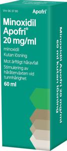 Minoxidil Apofri 20 mg/ml Minoxidil, Kutan lösning, 60 milliliter produkt bild