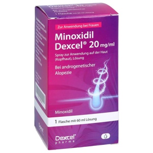 MINOXIDIL Dexcel 20 mg/ml Spray z.Anw.a.d.Kopfhaut Produktbild