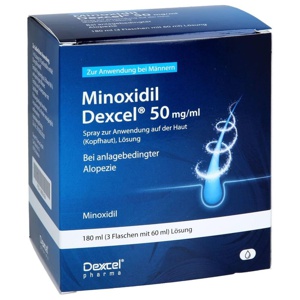 MINOXIDIL Dexcel 50 mg/ml Spray z.Anw.a.d.Kopfhaut Produktbild