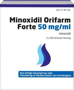 Minoxidil Orifarm Forte, kutan lösning 50 mg/ml 3 x 60 ml