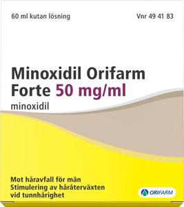 Minoxidil Orifarm Forte, kutan lösning 50 mg/ml 60 ml produkt bild