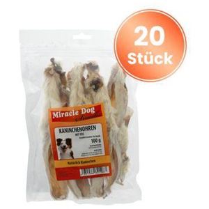 Miracle Dog Kaninchenohren mit Fell 20 x 100g Produktbild