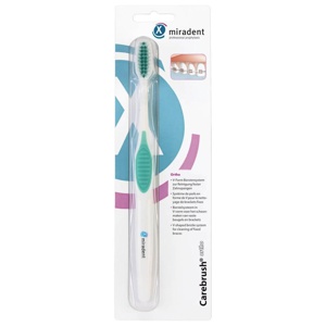 Miradent Carebrush ortho Zahnbürste weiß/grün Produktbild