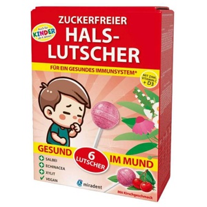 Miradent Halslutscher Kirsche zuckerfrei, 6 St n.v. Produktbild