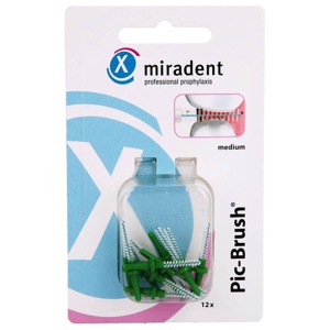 miradent Pic-Brush medium Interdentalbürsten grün 12 St Zahnbürste Produktbild