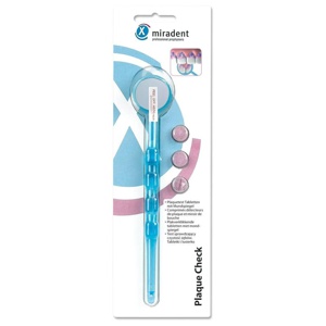 MIRADENT-Plaquetest-Mira2-Spiegel-blau-transparent Produktbild