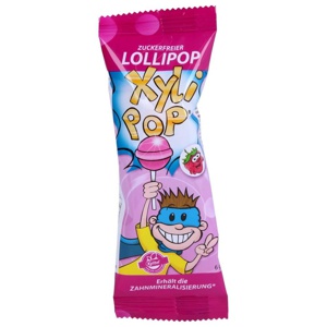 miradent XyliPOP Zahnpflegelolli Erdbeere 1X6 g Produktbild
