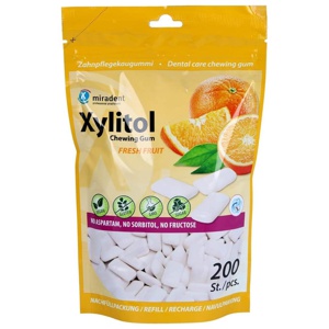 Miradent Xylitol Zahnpflegekaugummi Fresh Fruit Refill Produktbild