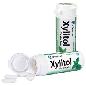 miradent Xylitol Chewing Gum Grüne Minze 30 St Kaugummi Produktbild