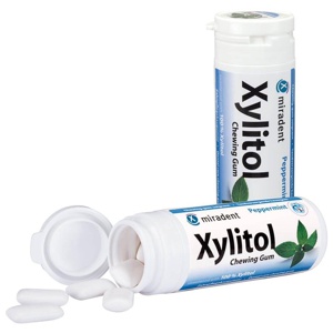 miradent Xylitol Chewing Gum Pfefferminz 30 St Kaugummi Produktbild