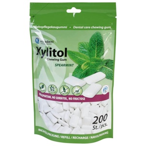 miradent Xylitol Chewing Gum Spearmint 200 St Kaugummi Produktbild