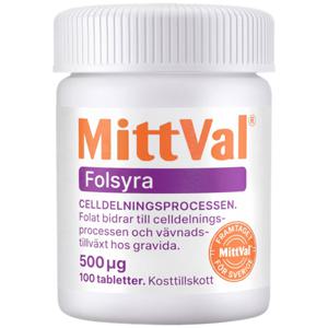 MittVal MittVal Folsyra 100 st produkt bild