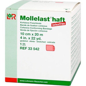MOLLELAST haft Binden latexfrei 10 cmx20 m rot Produktbild