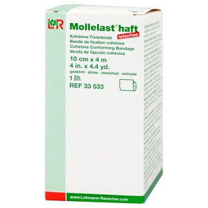 MOLLELAST haft Binden latexfrei 10 cmx4 m weiß Produktbild
