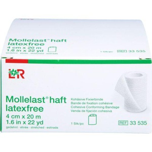 MOLLELAST haft Binden latexfrei 4 cmx20 m weiß Produktbild