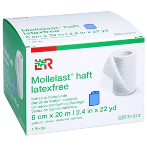 MOLLELAST haft Binden latexfrei 6 cmx20 m blau Produktbild