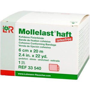 MOLLELAST haft Binden latexfrei 6 cmx20 m rot Produktbild