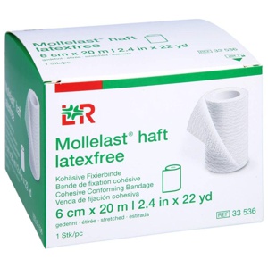 MOLLELAST haft Binden latexfrei 6 cmx20 m weiß Produktbild