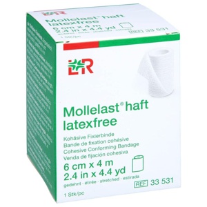 MOLLELAST haft Binden latexfrei 6 cmx4 m weiß Produktbild