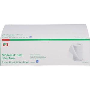 MOLLELAST haft Binden latexfrei 8 cmx20 m blau Produktbild