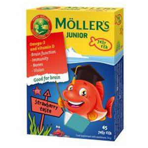 Möller's Junior maasikamaitselised geelkalakesed N45 toote pilt