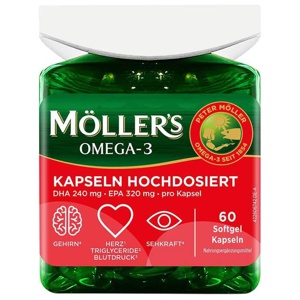 Möller``s Omega-3 Kapseln hochdosiert, 60 St Kapseln Produktbild