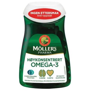 Möller's Pharma høykonsentrert omega-3 kapsler 80 stk produktbilde