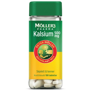 Möller's Pharma Kalsium 500 mg tabletter 100 stk produktbilde