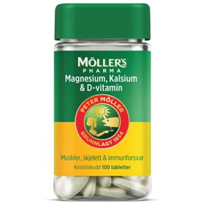 Möller's Pharma Magnesium, Kalsium & D-vitamin 100 stk produktbilde