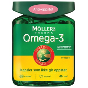 Möller's Pharma Omega-3 antioppstøt 80 kapsler produktbilde
