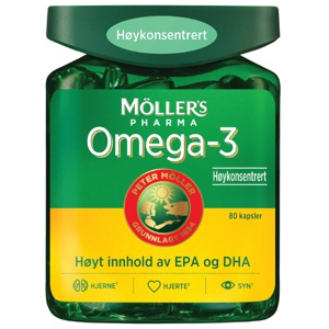 Möller's Pharma Omega-3 høykonsentrert kapsler 80 stk produktbilde